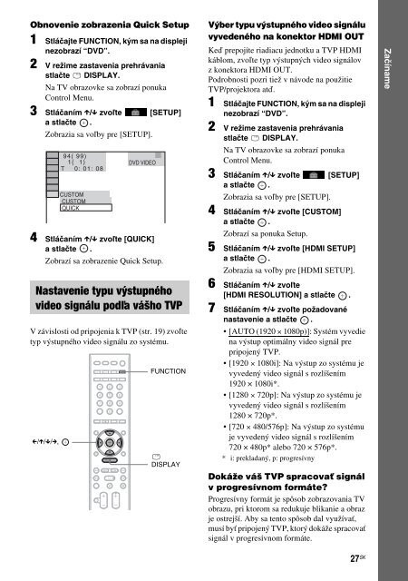 Sony DAV-F200 - DAV-F200 Istruzioni per l'uso Slovacco