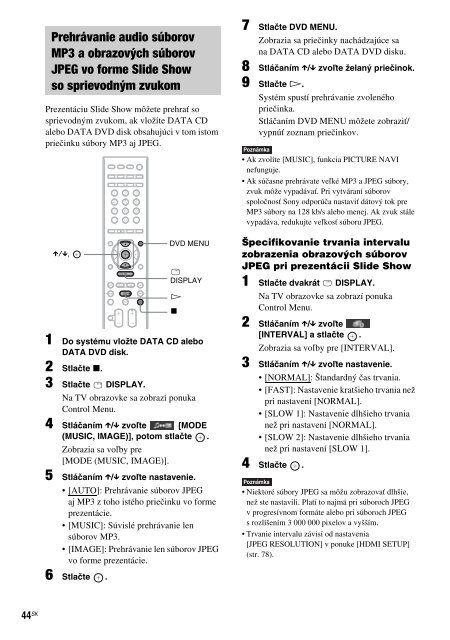 Sony DAV-F200 - DAV-F200 Istruzioni per l'uso Slovacco