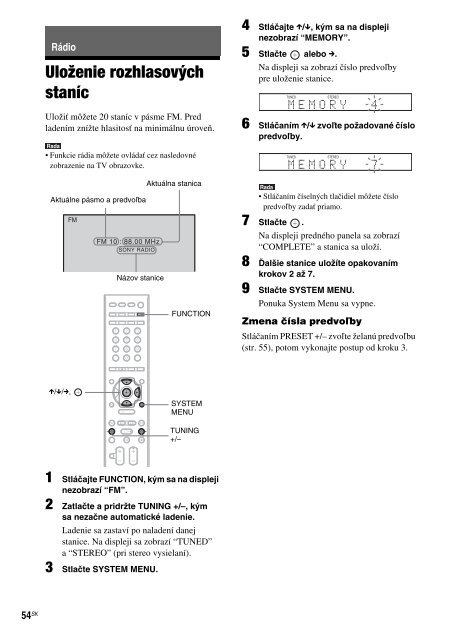 Sony DAV-F200 - DAV-F200 Istruzioni per l'uso Slovacco