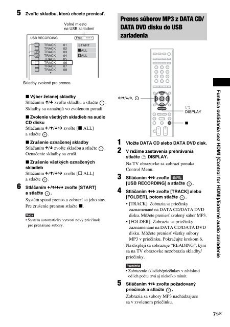 Sony DAV-F200 - DAV-F200 Istruzioni per l'uso Slovacco