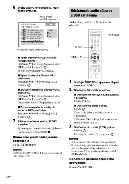 Sony DAV-F200 - DAV-F200 Istruzioni per l'uso Slovacco