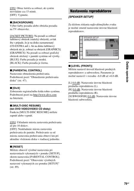 Sony DAV-F200 - DAV-F200 Istruzioni per l'uso Slovacco