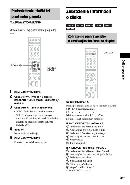 Sony DAV-F200 - DAV-F200 Istruzioni per l'uso Slovacco