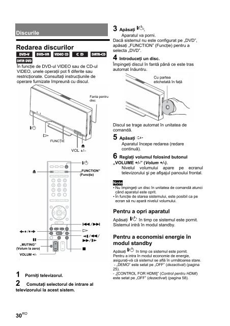 Sony DAV-F200 - DAV-F200 Istruzioni per l'uso Rumeno