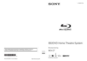 Sony BDV-Z7 - BDV-Z7 Istruzioni per l'uso Svedese