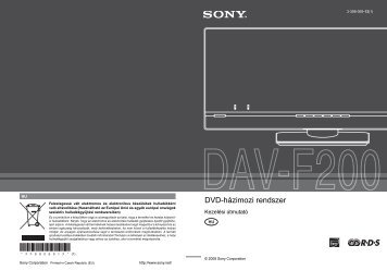 Sony DAV-F200 - DAV-F200 Istruzioni per l'uso Ungherese