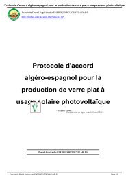 Protocole d'accord algÃ©ro-espagnol pour la production de verre plat ...