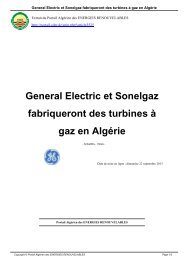 General Electric et Sonelgaz fabriqueront des turbines à gaz en Algérie