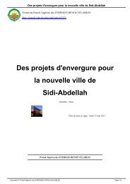 Des projets d'envergure pour la nouvelle ville de Sidi-Abdellah