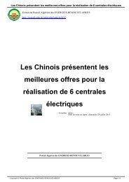 Les Chinois prÃ©sentent les meilleures offres pour la rÃ©alisation de 6 ...