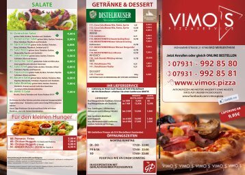 VIMO'S SPEISEKARTE 