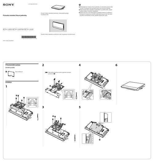 Sony BDV-L600 - BDV-L600 Guida all'installazione dell'unit&agrave; principale Ceco