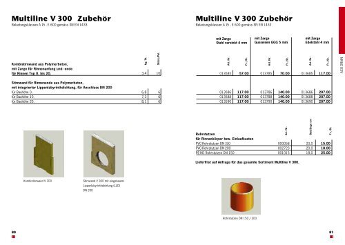 Multiline V 100 Drainlock Roste