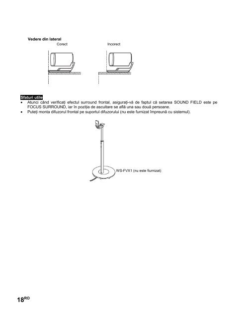 Sony DAV-X1V - DAV-X1V Istruzioni per l'uso Rumeno