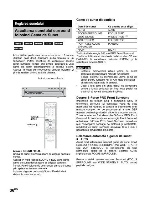 Sony DAV-X1V - DAV-X1V Istruzioni per l'uso Rumeno