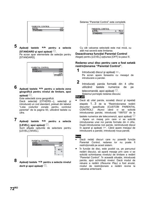 Sony DAV-X1V - DAV-X1V Istruzioni per l'uso Rumeno