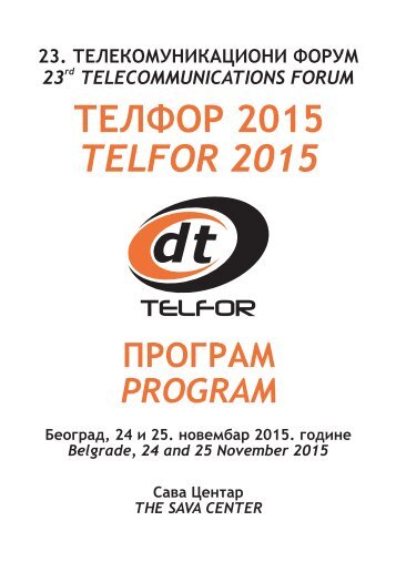 ЕTF Beograd ISBN konferencije TELFOR 2015 978-1-5090-0054-8