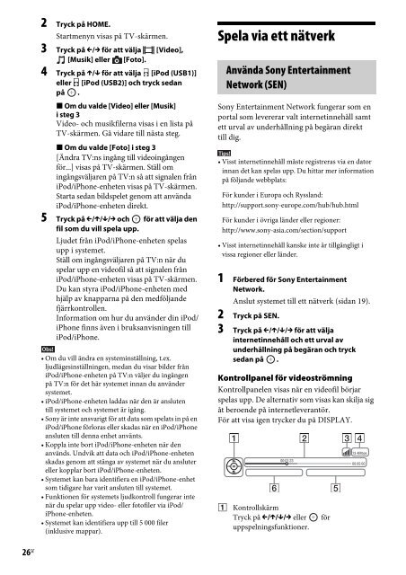 Sony BDV-NF620 - BDV-NF620 Istruzioni per l'uso Svedese