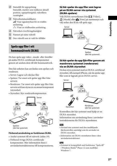 Sony BDV-NF620 - BDV-NF620 Istruzioni per l'uso Svedese