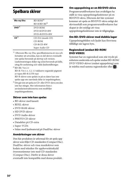 Sony BDV-NF620 - BDV-NF620 Istruzioni per l'uso Svedese