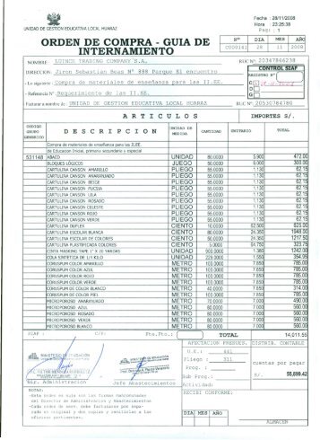 ORDEN DE COMPRA - GUlA DE INTERNAMIENTO