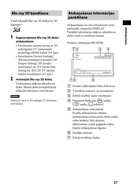 Sony BDV-E6100 - BDV-E6100 Istruzioni per l'uso Lettone