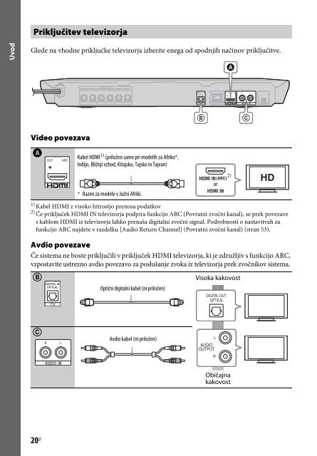 Sony BDV-E6100 - BDV-E6100 Istruzioni per l'uso Sloveno