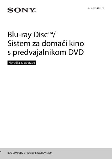 Sony BDV-E190 - BDV-E190 Istruzioni per l'uso Sloveno