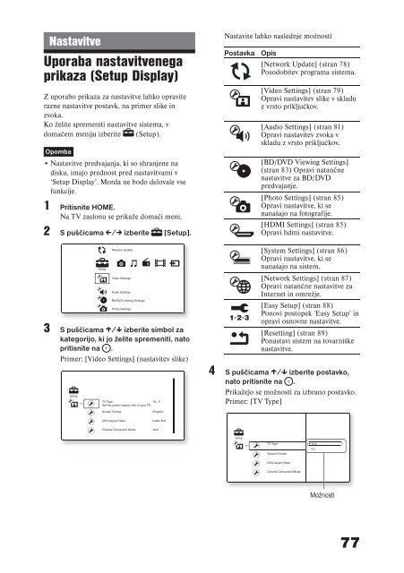 Sony BDV-E300 - BDV-E300 Istruzioni per l'uso Sloveno