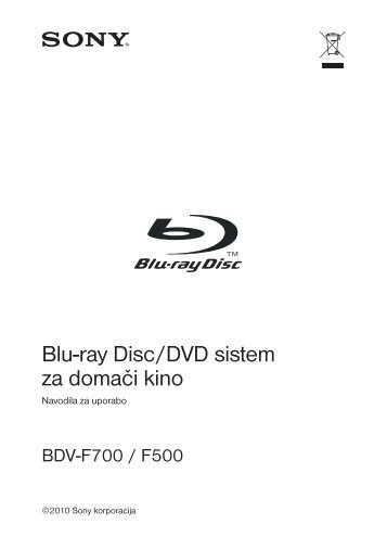 Sony BDV-F700 - BDV-F700 Istruzioni per l'uso Sloveno