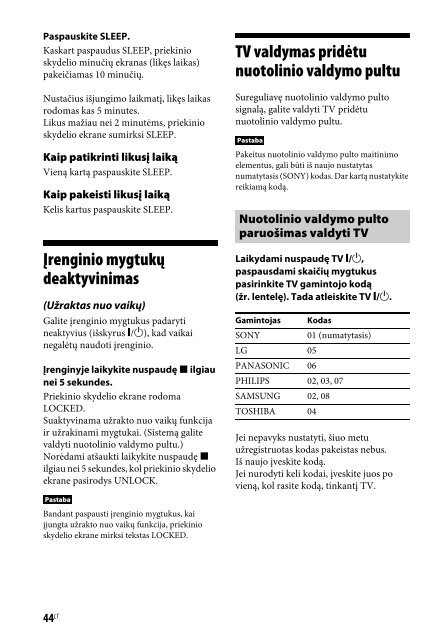 Sony BDV-E2100 - BDV-E2100 Istruzioni per l'uso Lituano