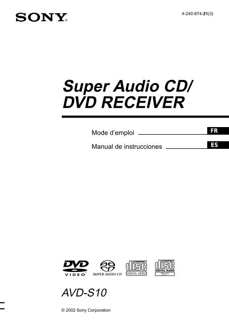 Sony AVD-S10 - AVD-S10 Istruzioni per l'uso Spagnolo