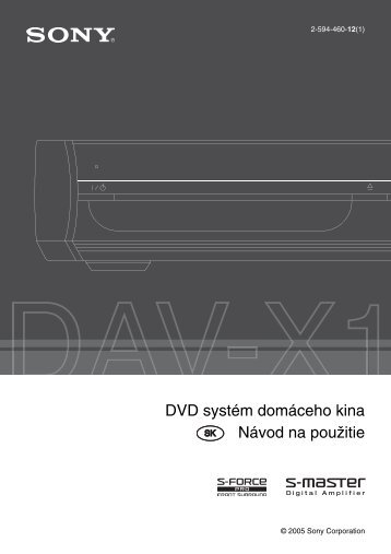 Sony DAV-X1 - DAV-X1 Istruzioni per l'uso Slovacco