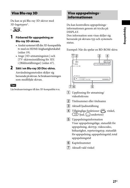 Sony BDV-E4100 - BDV-E4100 Istruzioni per l'uso Svedese