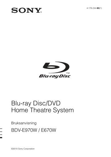 Sony BDV-E970W - BDV-E970W Istruzioni per l'uso Svedese