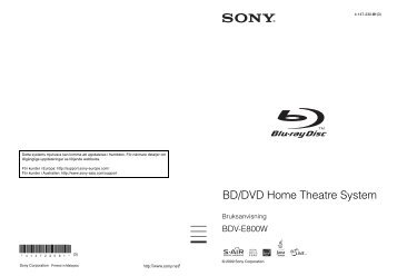 Sony BDV-E800W - BDV-E800W Istruzioni per l'uso Svedese