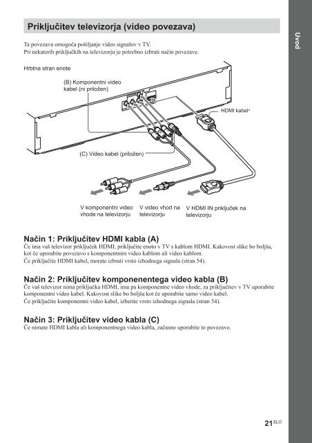 Sony BDV-E670W - BDV-E670W Istruzioni per l'uso Sloveno