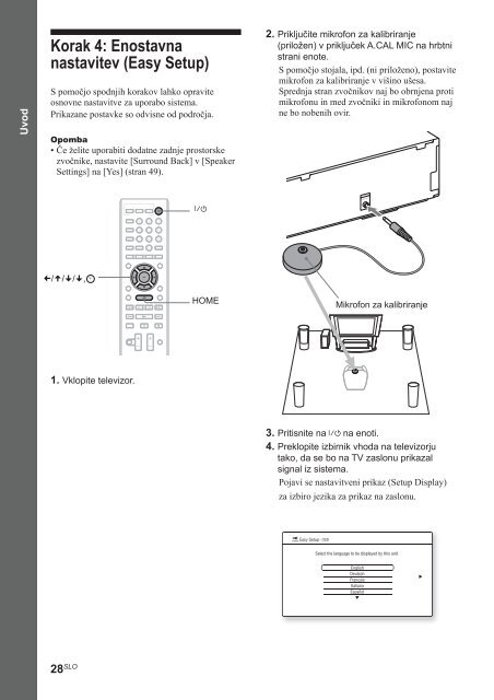 Sony BDV-E670W - BDV-E670W Istruzioni per l'uso Sloveno