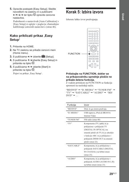 Sony BDV-E670W - BDV-E670W Istruzioni per l'uso Sloveno