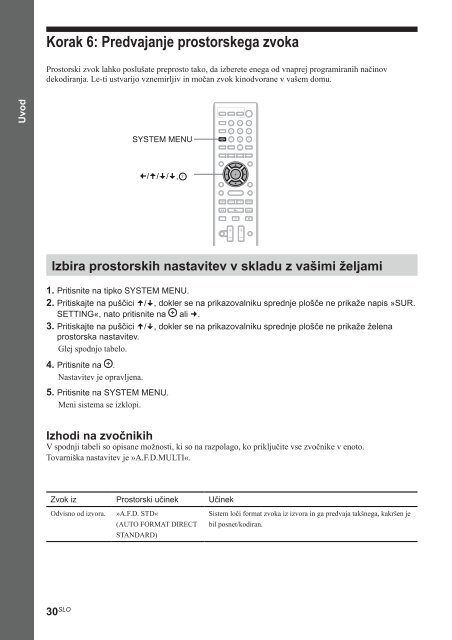 Sony BDV-E670W - BDV-E670W Istruzioni per l'uso Sloveno