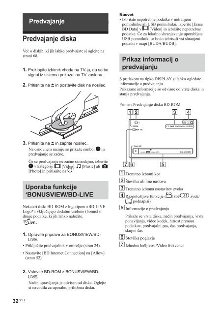 Sony BDV-E670W - BDV-E670W Istruzioni per l'uso Sloveno