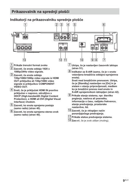 Sony BDV-E670W - BDV-E670W Istruzioni per l'uso Sloveno