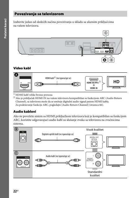 Sony BDV-N9100W - BDV-N9100W Istruzioni per l'uso Serbo