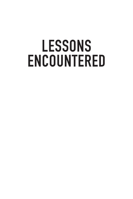 LESSONS ENCOUNTERED