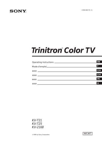 Sony KV-2168MTJ - KV-2168MTJ Istruzioni per l'uso Inglese