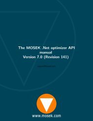 The MOSEK .Net optimizer API manual Version 7.0 (Revision 141)