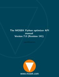 The MOSEK Python optimizer API manual Version 7.0 (Revision 141)