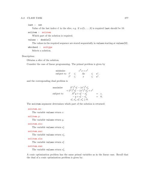 The MOSEK Python optimizer API manual Version 7.0 (Revision 141)