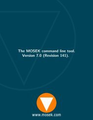 The MOSEK optimization toolbox for MATLAB manual Version 7.0 (Revision 141)