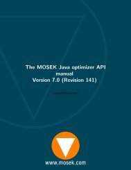 The MOSEK Java optimizer API manual Version 7.0 (Revision 141)
